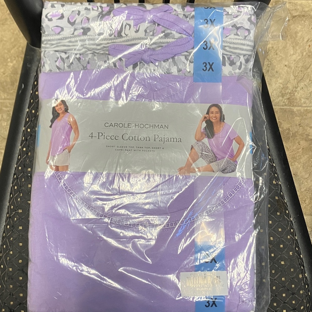 NEW IN PACKAGE/Midnight by Carole Hochman Purple and Gray Pajama Set